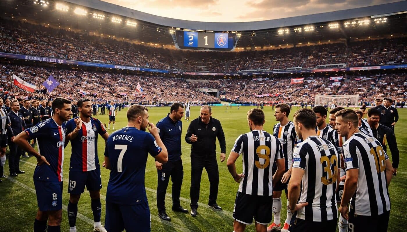 suivez le match en direct entre le psg et newcastle : paris égalise à la mi-temps dans un suspense haletant, restez connectés pour ne rien manquer de cette rencontre intense !