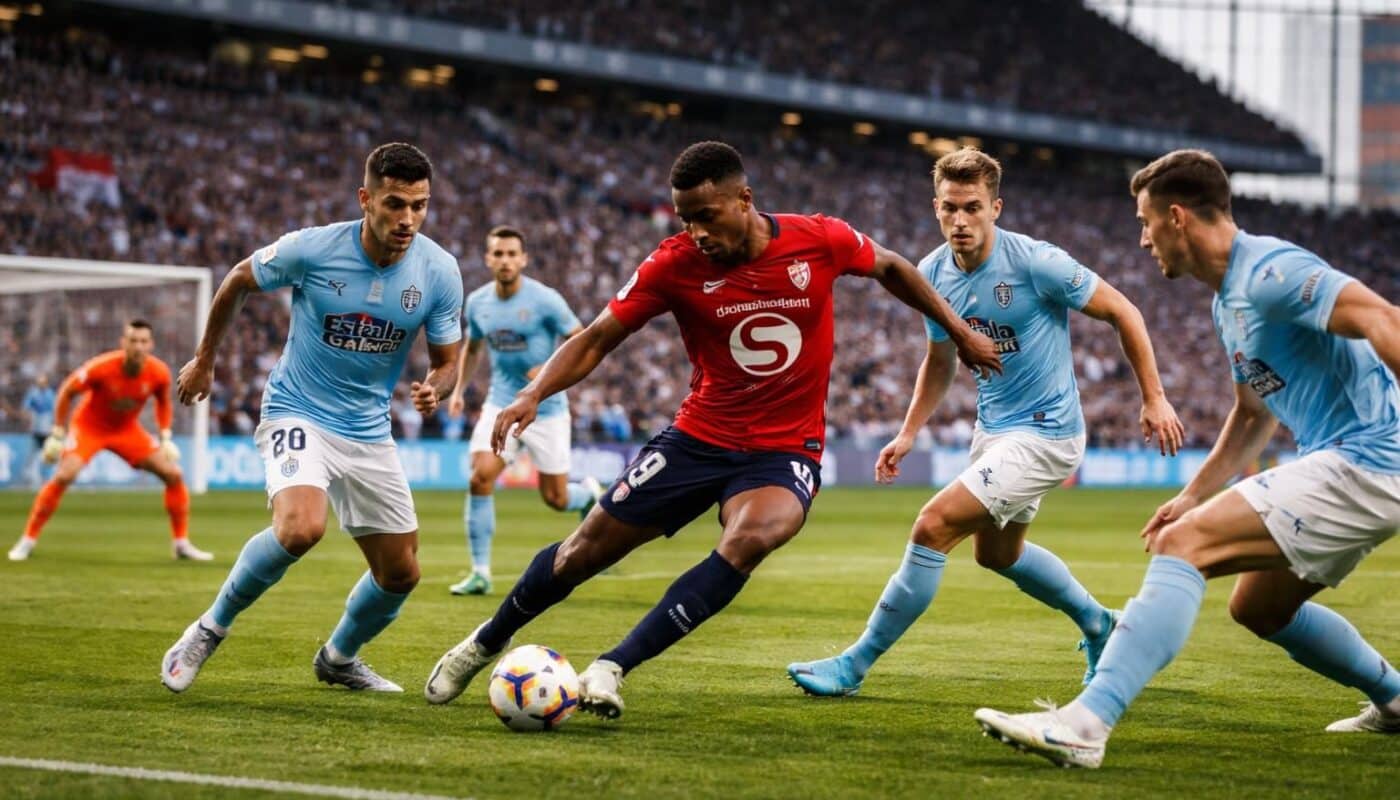 suivez en direct le match celta vigo-lille avec le losc en infériorité numérique mais cherchant à égaliser grâce à sa supériorité sur le terrain.
