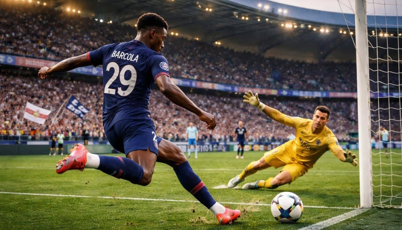 suivez en direct le match le havre-psg avec barcola qui illumine la rencontre en ouvrant le score pour les parisiens.