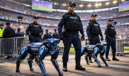 pour le mondial 2026, la police mexicaine utilise des chiens-robots afin d'assurer la sécurité lors des événements et intervenir rapidement en cas d'incidents.