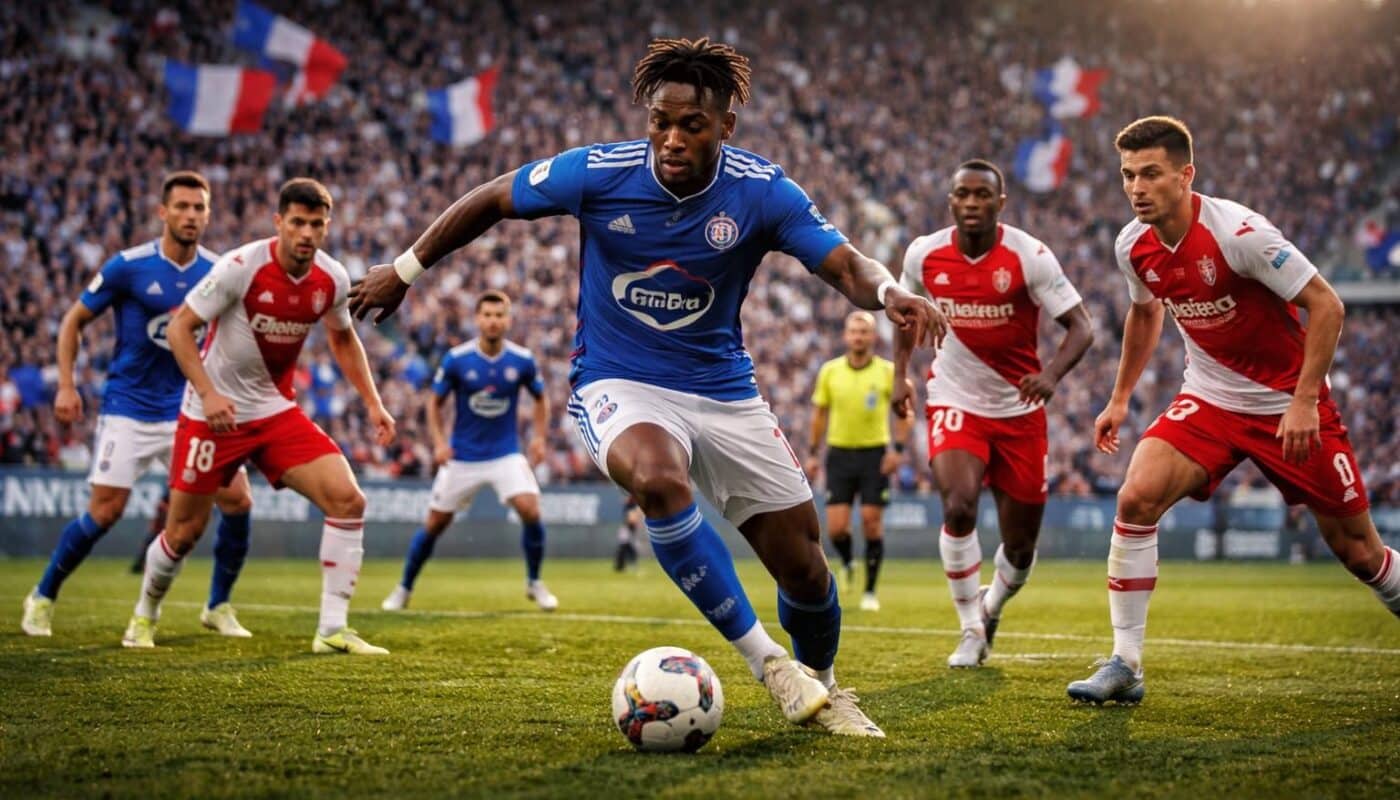suivez en direct le match strasbourg-monaco où godo dynamise les alsaciens, intensifiant la pression sur monaco pour un affrontement palpitant.