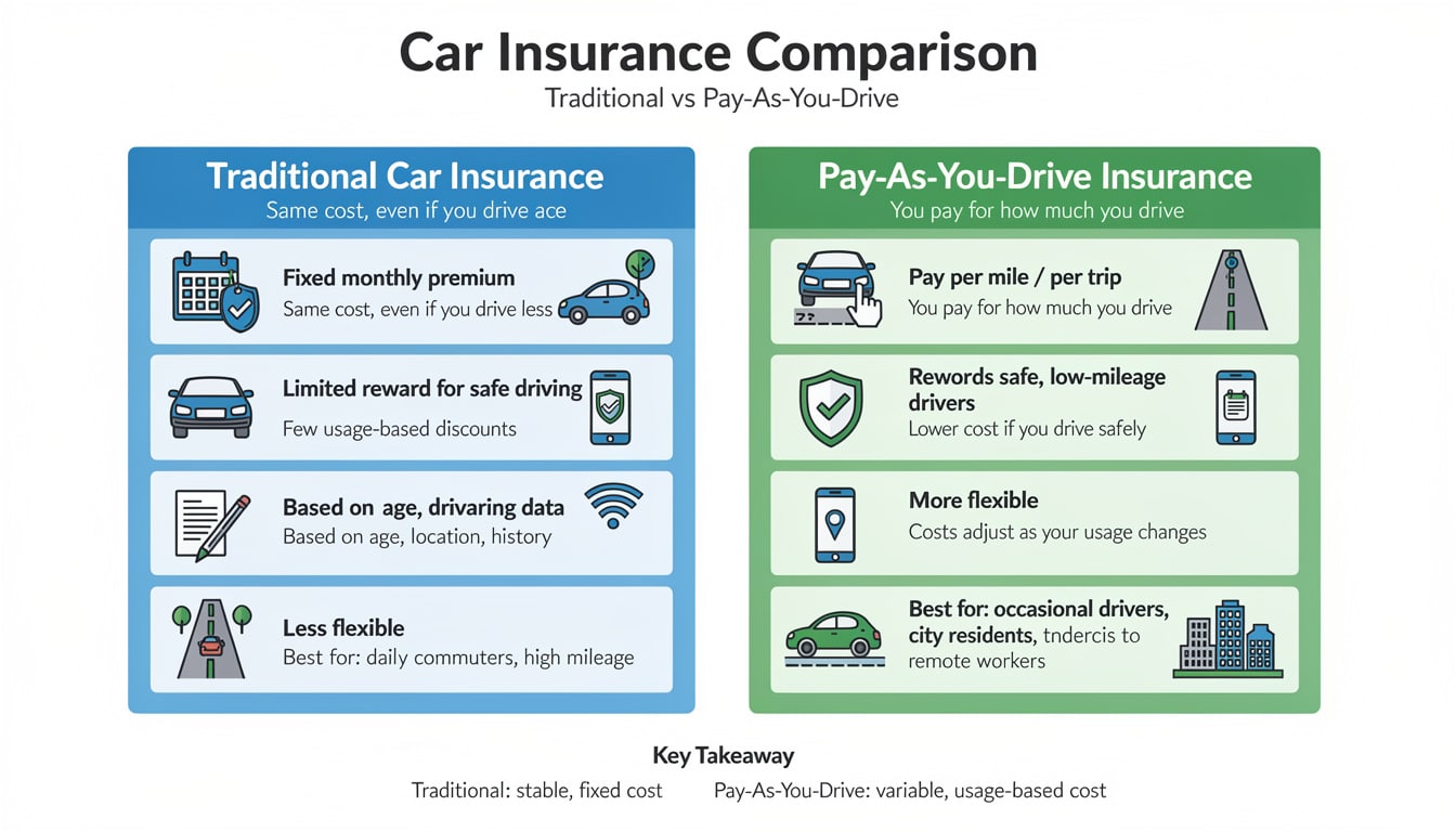comparez l'assurance auto classique et l'assurance au kilomètre pour choisir la formule la mieux adaptée à votre conduite et à votre budget.
