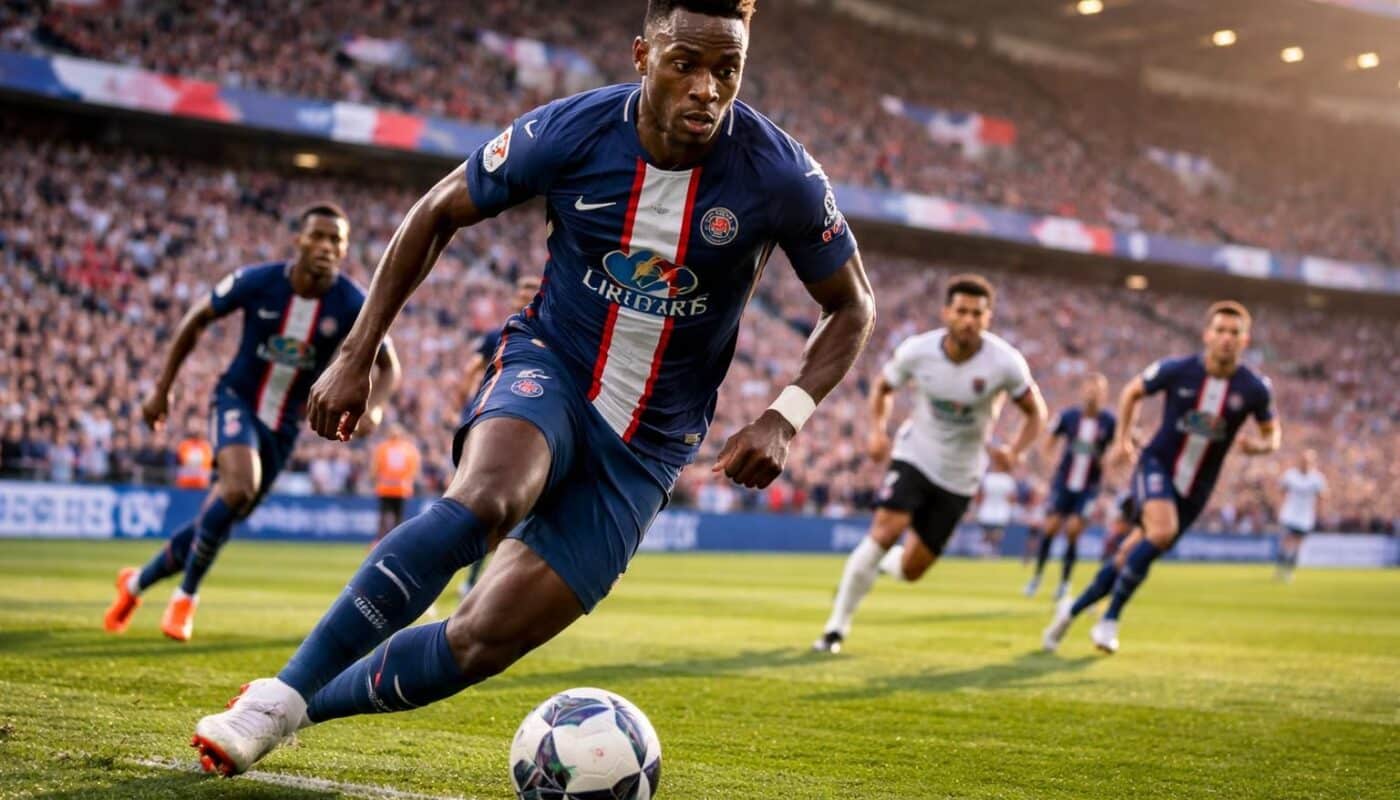 suivez en direct le match entre le psg et nice, avec le psg qui accélère le rythme et diouf qui joue un rôle clé dans cette confrontation intense.