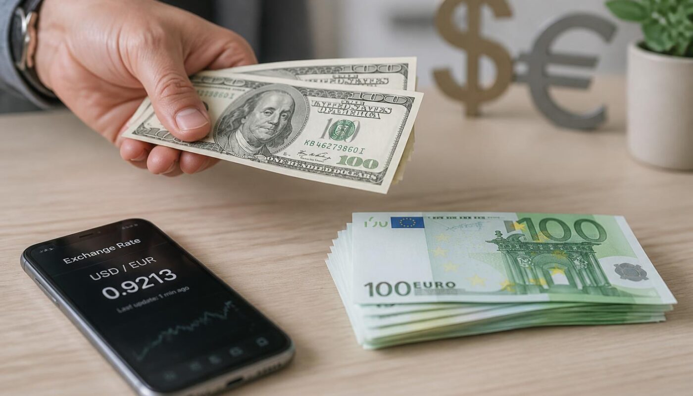 convertissez facilement vos dollars américains (usd) en euros (eur) avec notre outil rapide et précis. obtenez les taux de change actuels en temps réel.