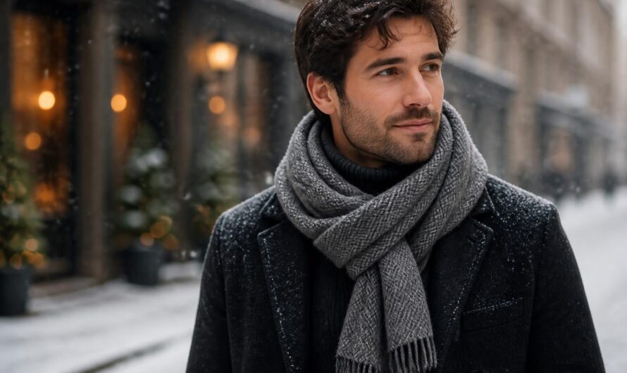 Écharpe pour homme en hiver : comment la porter