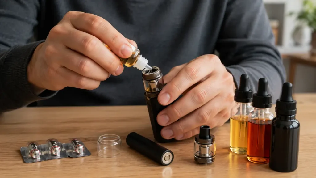 Cigarette &eacute;lectronique rechargeable et e-liquide