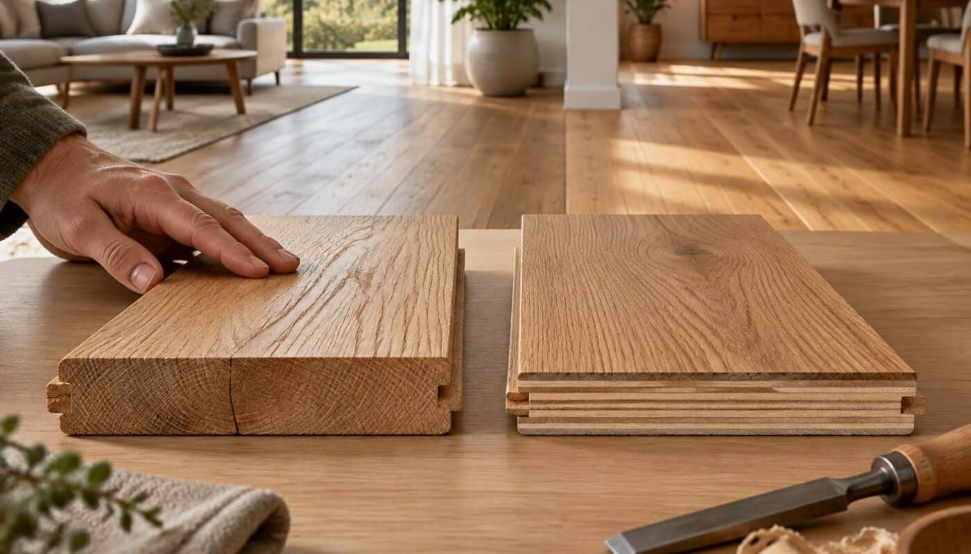 comparez le parquet massif et le contrecollé : avantages, durabilité, entretien et critères pour choisir le revêtement adapté à votre intérieur.